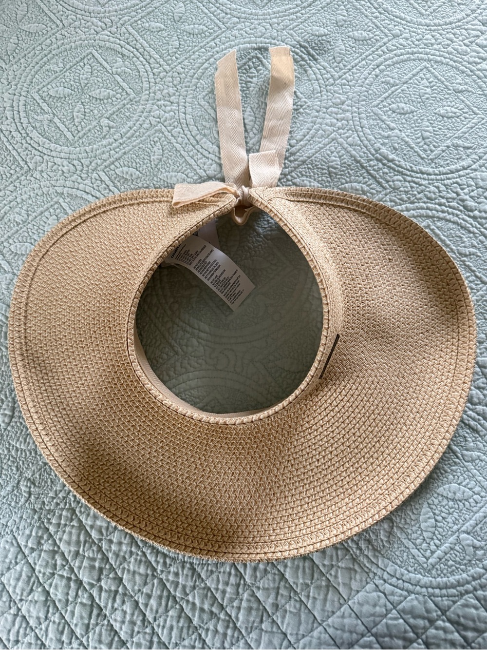 Wide Brim Straw Visor Hat - Natural - Picture 2 of 3